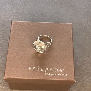 R2286 retired Silpada Sterling & crystal ring size 9